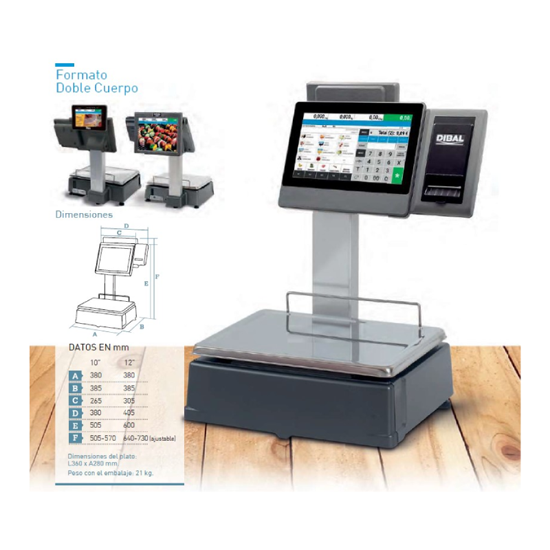 Balanza PC Dibal CS-2150 Doble Cuerpo Tickets